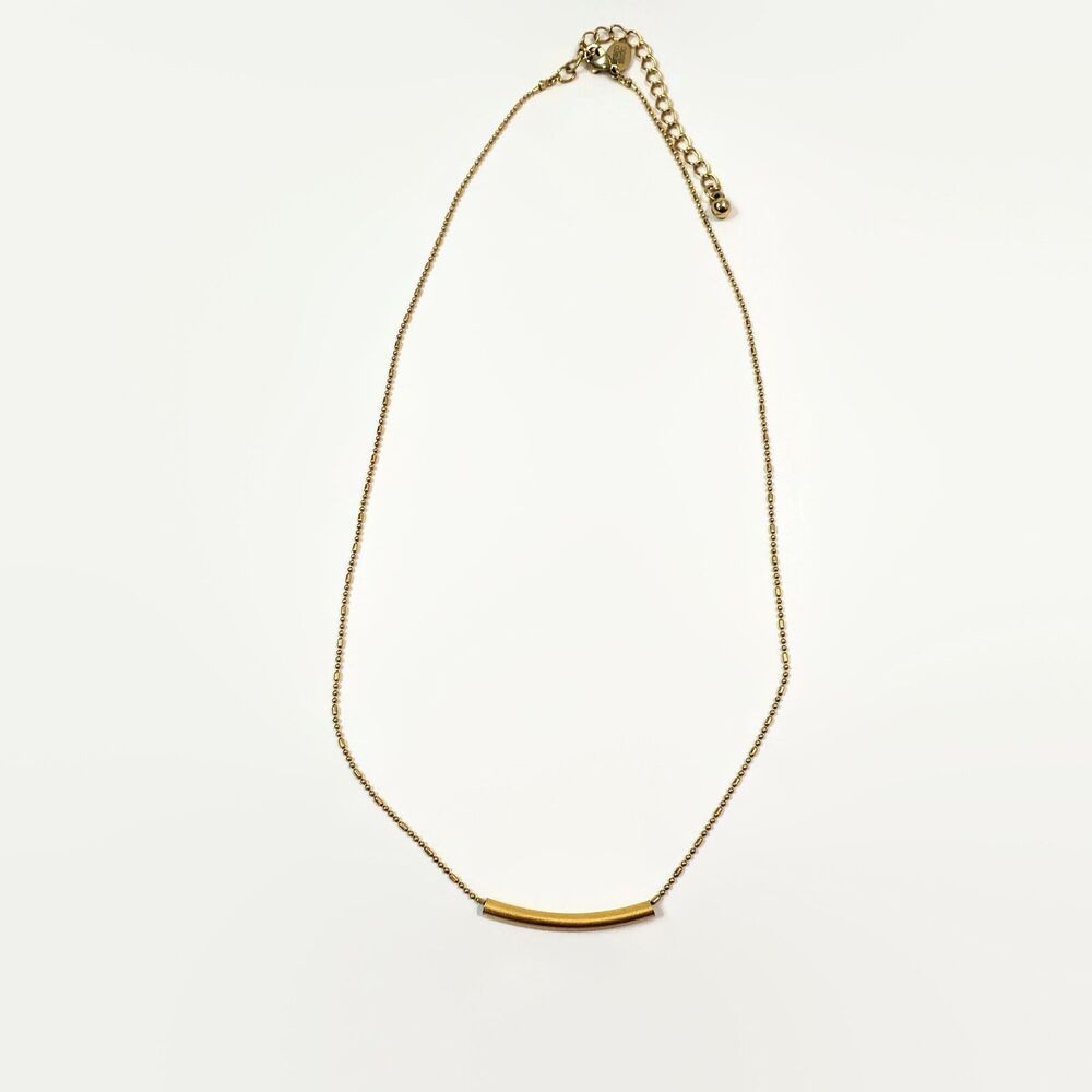 Amano Studio Gold Tone Tube Bead Necklace 20"l.